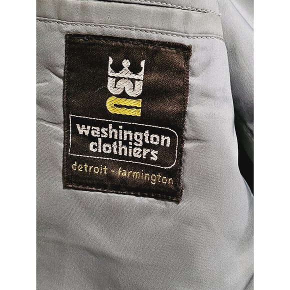 Washington Clothiers Wool Blend Plaid Blazer Size 40 Slim Gray - Picture 3 of 12